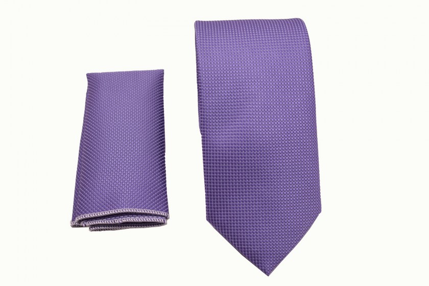 Ανδρική γραβάτα σε λιλά χρώμα με μαντήλι