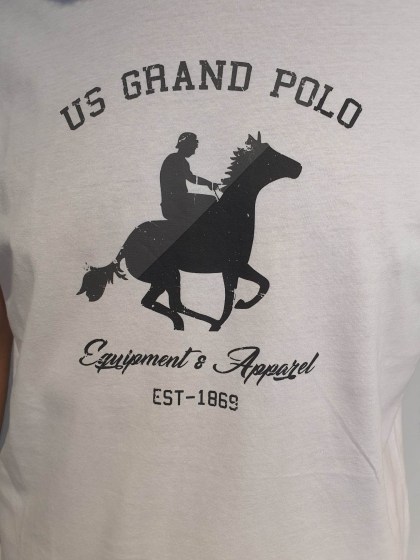 Ανδρικό T-shirt US GRAND POLO Λευκό
